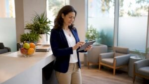 Healthcare provider using patient engagement tablet